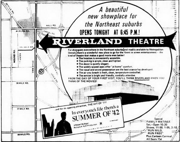 Riverland Theatre - 1971-08-18 Ad
